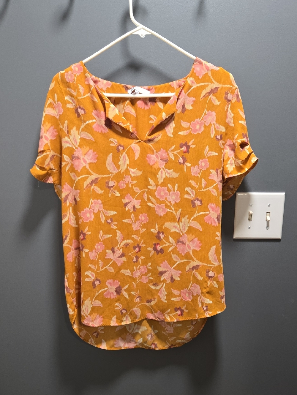 DR2 Mustard Floral Blouse